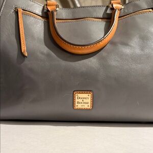 Dooney & Bourke Charcoal and Tan Leather Tote